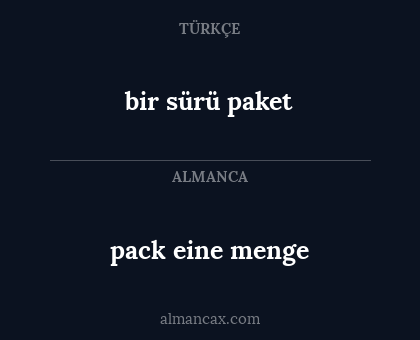 bir sürü paket - pack eine menge