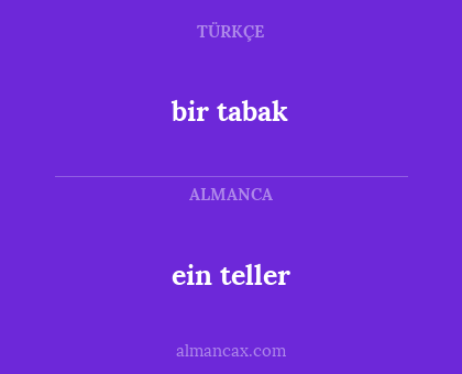bir tabak - ein teller
