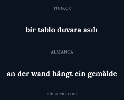 an der wand hängt ein gemälde - bir tablo duvara asılı