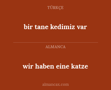 wir haben eine katze - bir tane kedimiz var