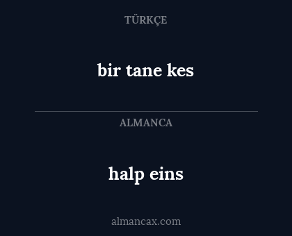 halp eins - bir tane kes