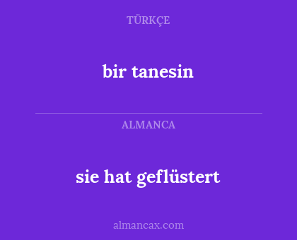 bir tanesin - sie hat geflüstert