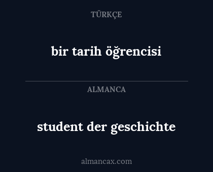 bir tarih öğrencisi - student der geschichte