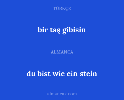 du bist wie ein stein - bir taş gibisin