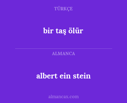 bir taş ölür - albert ein stein