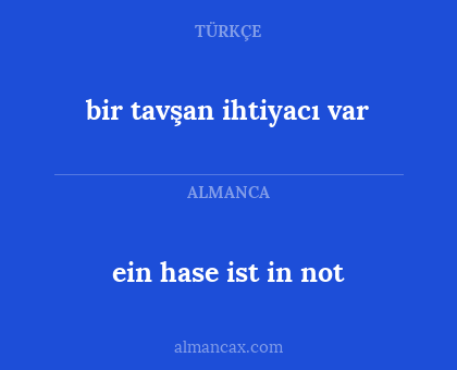 bir tavşan ihtiyacı var - ein hase ist in not