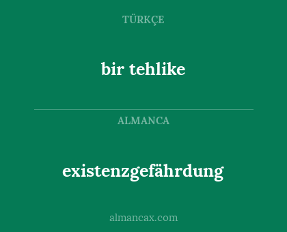 existenzgefährdung - bir tehlike