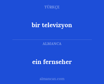 ein fernseher - bir televizyon