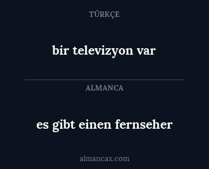 bir televizyon var - es gibt einen fernseher