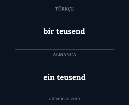 bir teusend - ein teusend