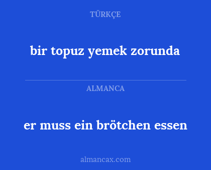 bir topuz yemek zorunda - er muss ein brötchen essen