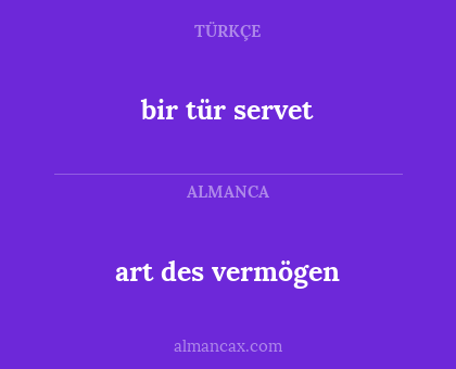 art des vermögen - bir tür servet