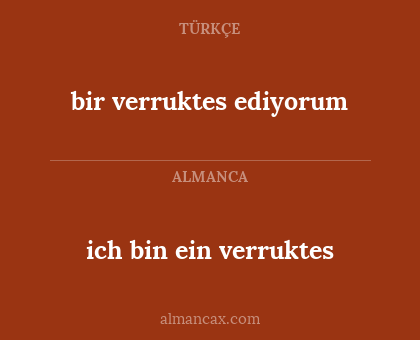 ich bin ein verruktes - bir verruktes ediyorum
