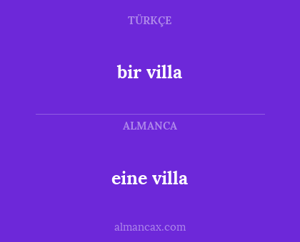 eine villa - bir villa