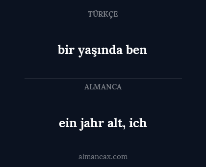bir yaşında ben - ein jahr alt, ich