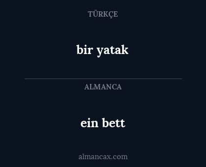 bir yatak - ein bett