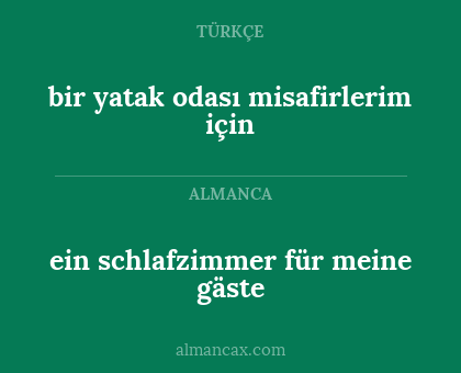 ein schlafzimmer für meine gäste - bir yatak odası misafirlerim için
