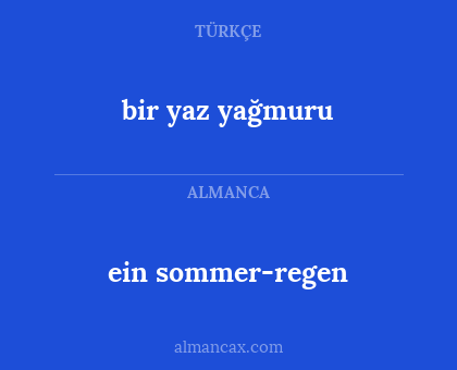 ein sommer-regen - bir yaz yağmuru