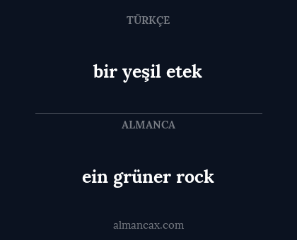 ein grüner rock - bir yeşil etek
