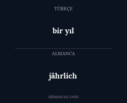 jährlich - bir yıl