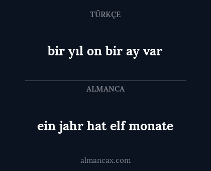 bir yıl on bir ay var - ein jahr hat elf monate