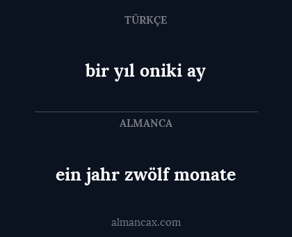 bir yıl oniki ay - ein jahr zwölf monate