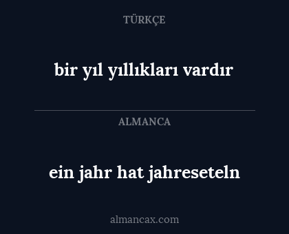 ein jahr hat jahreseteln - bir yıl yıllıkları vardır