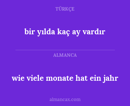 bir yılda kaç ay vardır - wie viele monate hat ein jahr