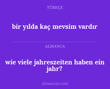 wie viele jahreszeiten haben ein jahr? - bir yılda kaç mevsim vardır