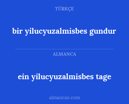 ein yilucyuzalmisbes tage - bir yilucyuzalmisbes gundur