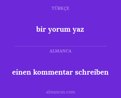 bir yorum yaz - einen kommentar schreiben