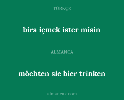 möchten sie bier trinken - bira içmek ister misin