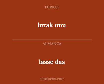 bırak onu - lasse das