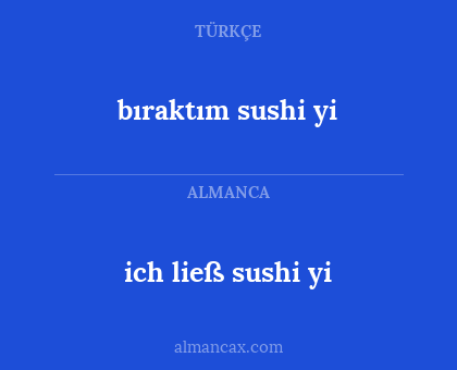 bıraktım sushi yi - ich ließ sushi yi