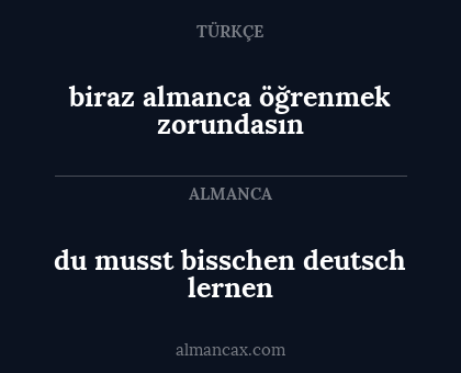du musst bisschen deutsch lernen - biraz almanca öğrenmek zorundasın