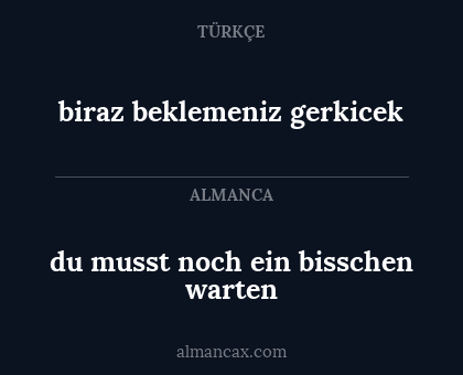 biraz beklemeniz gerkicek - du musst noch ein bisschen warten