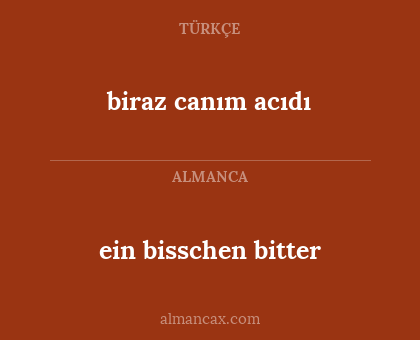 biraz canım acıdı - ein bisschen bitter