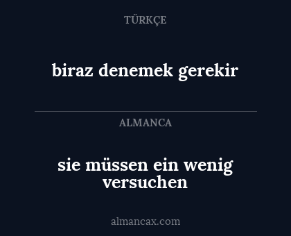 biraz denemek gerekir - sie müssen ein wenig versuchen
