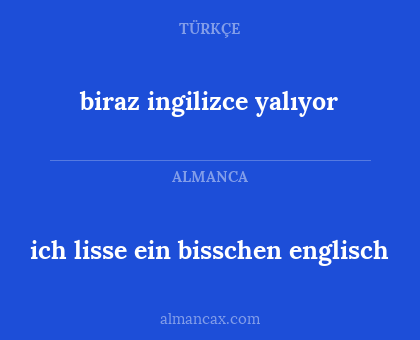 biraz ingilizce yalıyor - ich lisse ein bisschen englisch
