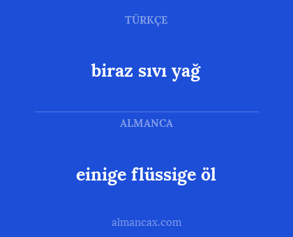 biraz sıvı yağ - einige flüssige öl