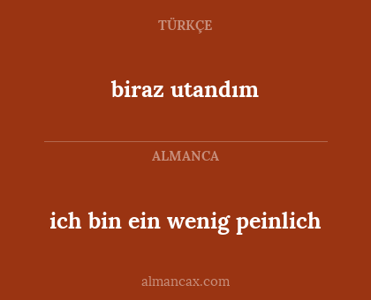 biraz utandım - ich bin ein wenig peinlich