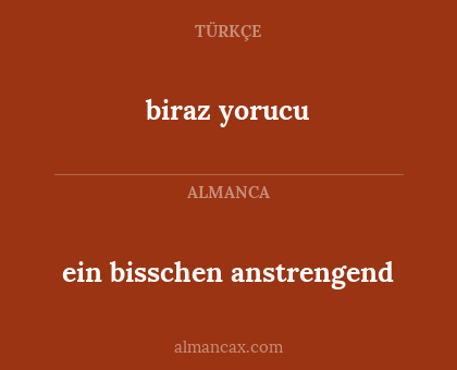 biraz yorucu - ein bisschen anstrengend