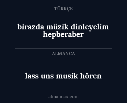 lass uns musik hören - birazda müzik dinleyelim hepberaber