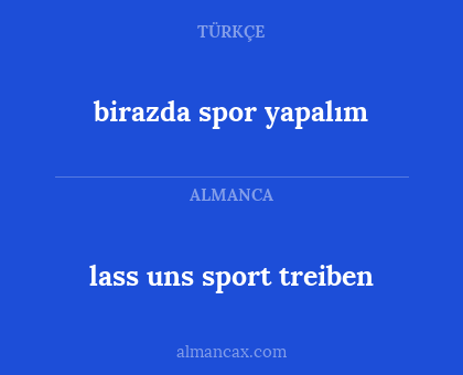 lass uns sport treiben - birazda spor yapalım
