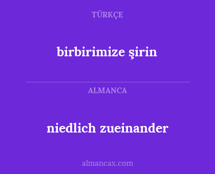 niedlich zueinander - birbirimize şirin
