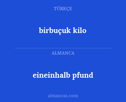 eineinhalb pfund - birbuçuk kilo