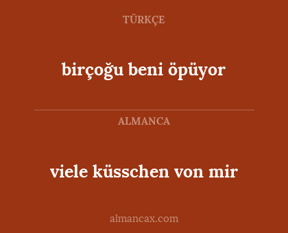 birçoğu beni öpüyor - viele küsschen von mir