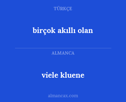 birçok akıllı olan - viele kluene