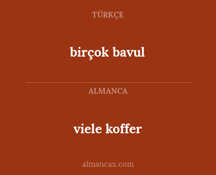 viele koffer - birçok bavul