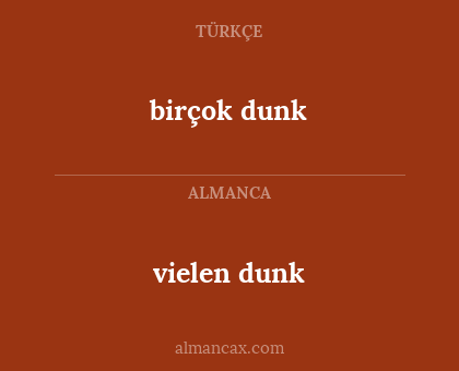 birçok dunk - vielen dunk